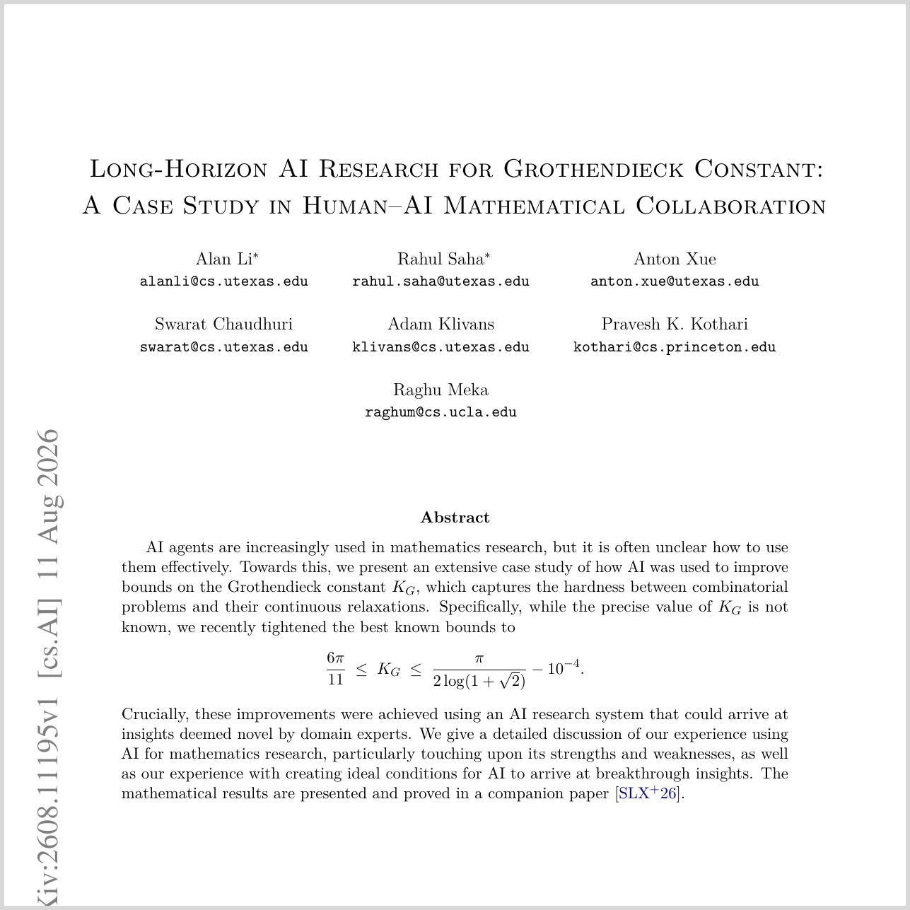 Figure for Long-Horizon AI Research for Grothendieck Constant: A Case Study in Human-AI Mathematical Collaboration